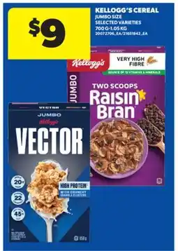 Real Canadian Superstore KELLOGG'S CEREAL, 700 G-1.05 KG offer