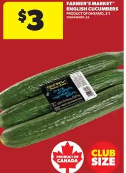 Real Canadian Superstore FARMER'S MARKET ENGLISH CUCUMBERS, 3'S offer