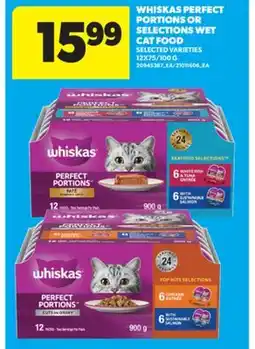 Real Canadian Superstore WHISKAS PERFECT PORTIONS OR SELECTIONS WET CAT FOOD, 12X75/100 G offer
