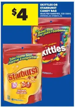 Real Canadian Superstore SKITTLES OR STARBURST CANDY BAG, 235-320 G offer