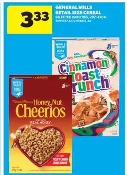 Real Canadian Superstore GENERAL MILLS RETAIL SIZE CEREAL, 297-430 G offer
