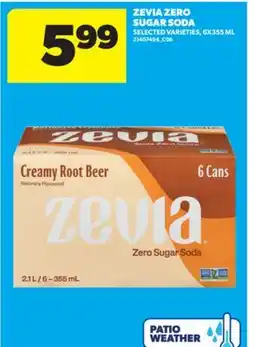 Real Canadian Superstore ZEVIA ZERO SUGAR SODA, 6X355 ML offer