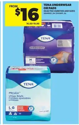 Real Canadian Superstore TENA UNDERWEAR OR PADS offer