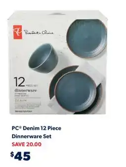 Real Canadian Superstore PC DENIM 12 PIECE DINNERWARE SET offer