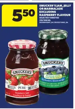 Real Canadian Superstore SMUCKER'S JAM, JELLY OR MARMALADE, 310/500 ML offer