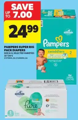 Real Canadian Superstore PAMPERS SUPER BIG PACK DIAPERS, 32-120' S offer