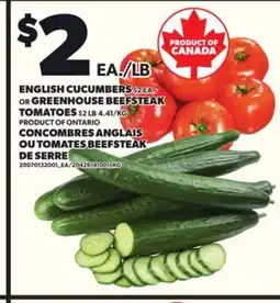 Independent Grocer ENGLISH CUCUMBERS OR GREENHOUSE BEEFSTEAK offer