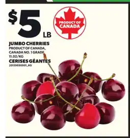 Independent Grocer JUMBO CHERRIES offer