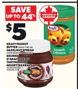 Independent Grocer KRAFT PEANUT BUTTER 750 G/1 KG OR HAZELNUT SPREAD 725 G offer