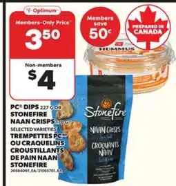 Independent Grocer PC DIPS 227 G OR STONEFIRE NAAN CRISPS, 170 G offer