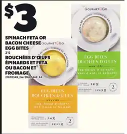 Independent Grocer SPINACH FETA OR BACON CHEESE EGG BITES, 2's offer