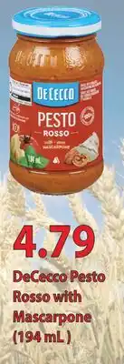 Fortinos DECECCO PESTO ROSSO WITH MASCARPONE, (194 mL) offer