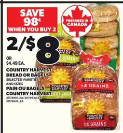 Independent Grocer COUNTRY HARVEST BREAD OR BAGELS offer