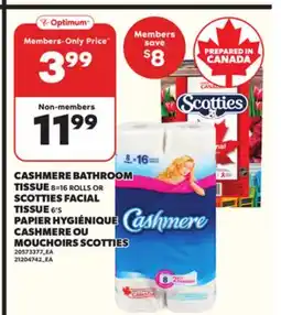 Independent Grocer CASHMERE BATHROOM TISSUE, 8=16 ROLLS OR SCOTTIES FACIAL TISSUE, 6'S offer