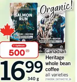 Fortinos CANADIAN HERITAGE WHOLE BEAN COFFEE offer
