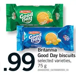 Fortinos BRITANNIA GOOD DAY BISCUITS, 75 g offer