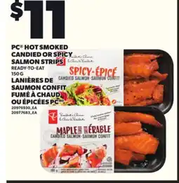 Independent Grocer PC HOT SMOKED CANDIED OR SPICY SALMON STRIPS, 150 G offer