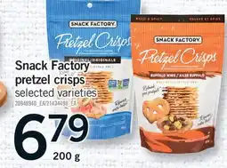 Fortinos SNACK FACTORY PRETZEL CRISPS, 200 G offer