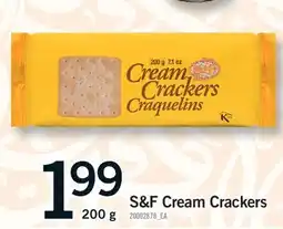 Fortinos S&F CREAM CRACKERS, 200 G offer