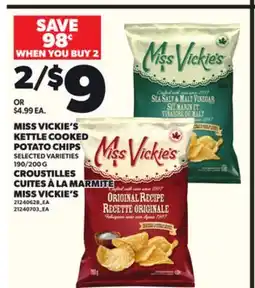 Independent Grocer MISS VICKIE'S KETTLE COOKED POTATO CHIPS, 190/200 G offer