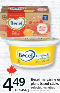 Fortinos BECEL MARGARINE OR PLANT BASED STICKS, 427-454 g offer