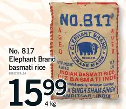 Fortinos NO. 817 ELEPHANT BRAND BASMATI RICE, 4 kg offer