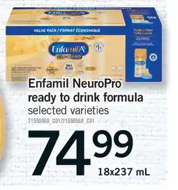 Fortinos ENFAMIL NEUROPRO READY TO DRINK FORMULA, 18x237 mL offer