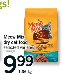 Fortinos MEOW MIX DRY CAT FOOD, 1.36 kg offer