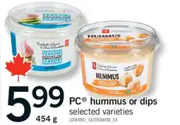 Fortinos PC HUMMUS OR DIPS, 454 g offer