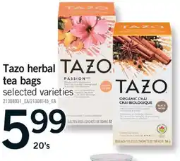 Fortinos TAZO HERBAL TEA BAGS, 20's offer