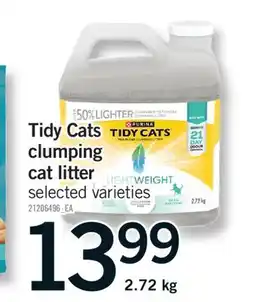 Fortinos TIDY CATS CLUMPING CAT LITTER, 2.72 KG offer