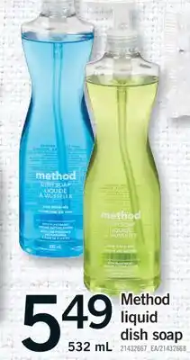Fortinos METHOD LIQUID DISH SOAP, 532 ML offer