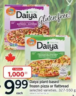 Fortinos DAIYA PLANT-BASED FROZEN PIZZA OR FLATBREAD, 327-550 G offer