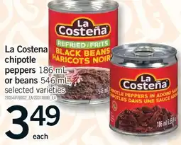 Fortinos LA COSTENA CHIPOTLE PEPPERS 186 ML OR BEANS, 546 ML offer