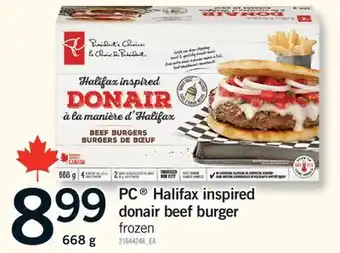 Fortinos PC HALIFAX INSPIRED DONAIR BEEF BURGER offer