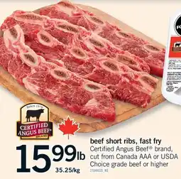 Fortinos BEEF SHORT RIBS, FAST FRY offer