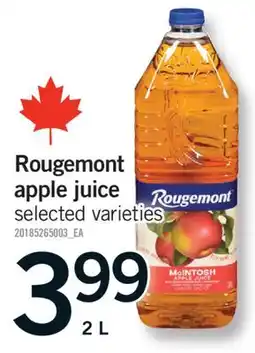 Fortinos ROUGEMONT APPLE JUICE, 2 L offer