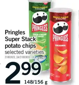 Fortinos PRINGLES SUPER STACK POTATO CHIPS, 148/156 G offer