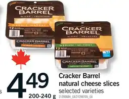 Fortinos CRACKER BARREL NATURAL CHEESE SLICES, 200-240 g offer