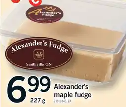 Fortinos ALEXANDER'S MAPLE FUDGE, 227 G offer