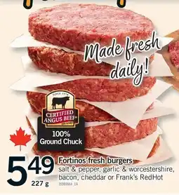 Fortinos FORTINOS FRESH BURGERS, 227G offer