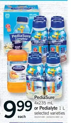 Fortinos PEDIASURE 4X235 ML OR PEDIALYTE 1 L offer