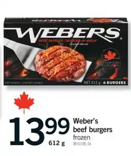 Fortinos WEBER'S BEEF BURGERS, 612 g offer