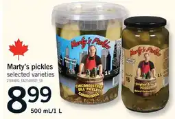 Fortinos MARTY'S PICKLES, 500 mL/1 L offer