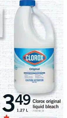 Fortinos CLOROX ORIGINAL LIQUID BLEACH, 1.27 L offer