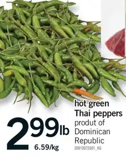 Fortinos HOT GREEN THAI PEPPERS offer
