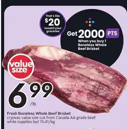 Sobeys Fresh Boneless Whole Beef Brisket Whole offer