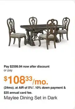Ashley Furniture Maylee Dining Set in Dark Brown by Ashley offer