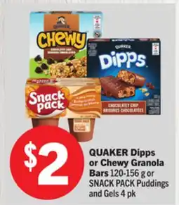 Foodland QUAKER Dipps or Chewy Granola Bars offer