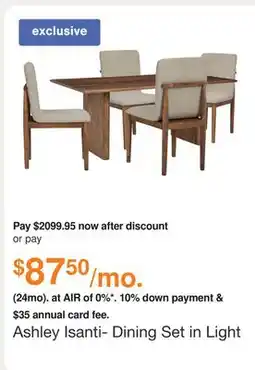 Ashley Furniture Ashley Isanti- Dining Set in Light Brown offer